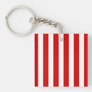 Porte-clés Bandes de bonbons rouges et blancs