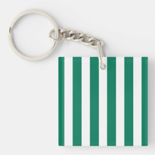 Porte-clés Bandes de bonbons vert et blanc