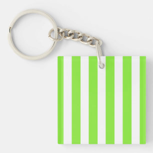 Porte-clés Bandes de bonbons vert et blanc de chaux