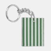 Porte-clés Bandes de bonbons vert foncé et blanc (Devant gauche)