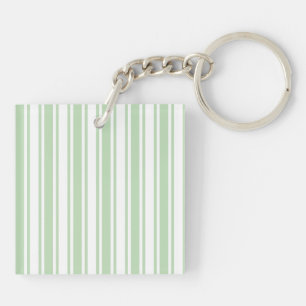Porte-clés Bandes de bonbons vert pâle et blanc