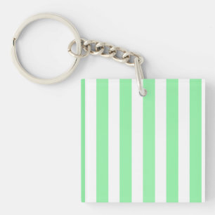 Porte-clés Bandes de bonbons vertes et blanches