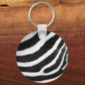 Porte-clés bandes de fausse fourrure noir et blanc Zebra Impr (Recto)