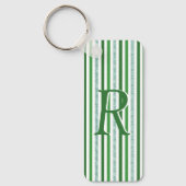 Porte-clés Bandes de Parties scintillant argent vert Monogram (Recto)