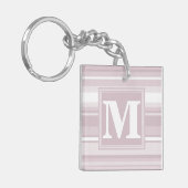 Porte-clés Bandes de quartz roses monogrammes (Devant gauche)