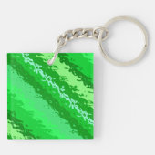 Porte-clés Bandes de verre - tons vert émeraude (Dos)