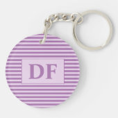 Porte-clés Bandes de violet initiales personnalisées (Dos)