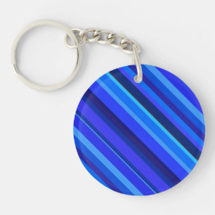 Porte-clés Bandes diagonales bleues