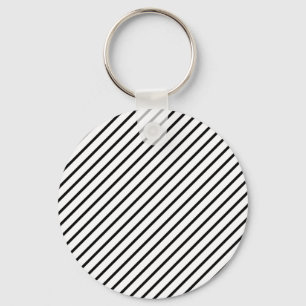 Porte-clés Bandes diagonales noires et blanches