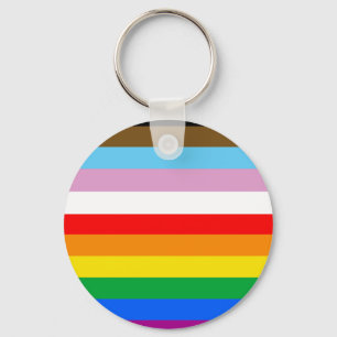 Porte-clés Bandes du drapeau de progrès LGBTQ+