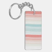 Porte-clés Bandes estivales en corail et turquoise (Devant gauche)