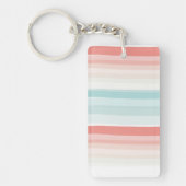 Porte-clés Bandes estivales en corail et turquoise (Devant)