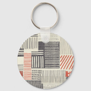 Porte-clés Bandes géométriques dessinées à la main, motif san