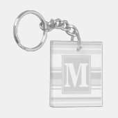 Porte-clés Bandes gris clair monogrammes (Devant gauche)