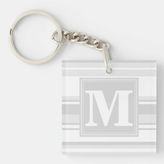 Porte-clés Bandes gris clair monogrammes (Devant)