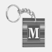 Porte-clés Bandes gris monogramme (Devant gauche)