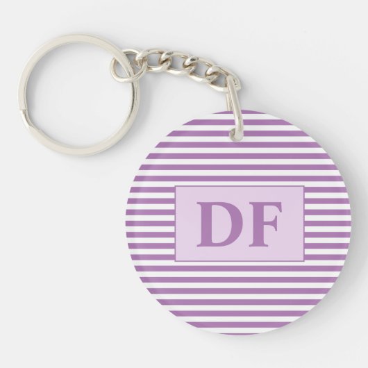 Porte-clés Bandes initiales couleur violet/blanc personnalisé (Devant)