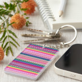 Porte-clés Bandes multicolores rétro (Devant droit)