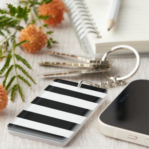 Porte-clés Bandes noires et blanches, Motif rayé, Lignes