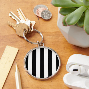 Porte-clés Bandes noires et blanches, Motif rayé, Lignes