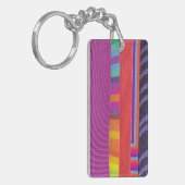 Porte-clés bandes ondulées colorées - rectangle (Devant gauche)