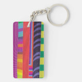 Porte-clés bandes ondulées colorées - rectangle (Dos)
