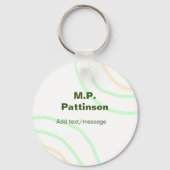 Porte-clés Bandes orange vertes ajouter le nom message texte  (Verso)