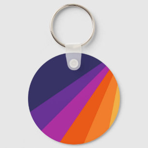 Porte-clés Bandes rétro en diagonale violette et orange