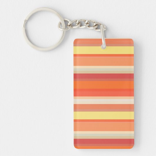 Porte-clés Bandes rouges mignonnes orange (Devant)