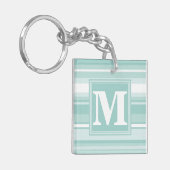 Porte-clés Bandes vertes de menthe monogramme (Devant gauche)