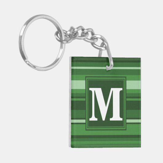 Porte-clés Bandes vertes monogrammes (Devant gauche)