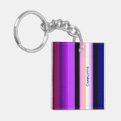Porte-clés Bandes verticales violettes multicolores (Devant gauche)