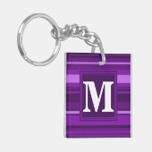 Porte-clés Bandes violettes monogrammes (Devant gauche)