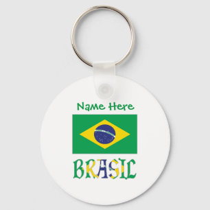 Porte-clés Bandiera Brasil Aluminium Rond Personnalisé