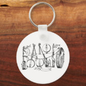 Porte-clés banjo épelé avec banjos illustration art (Recto)