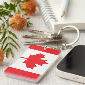 Porte-clés Bannière de la feuille d'érable rouge drapeau cana (Devant droit)