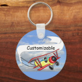 Porte-clés Bannière de remorquage Biplane personnalisable (Recto)