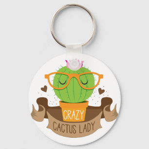 Porte-clés bannière folle de dame de cactus