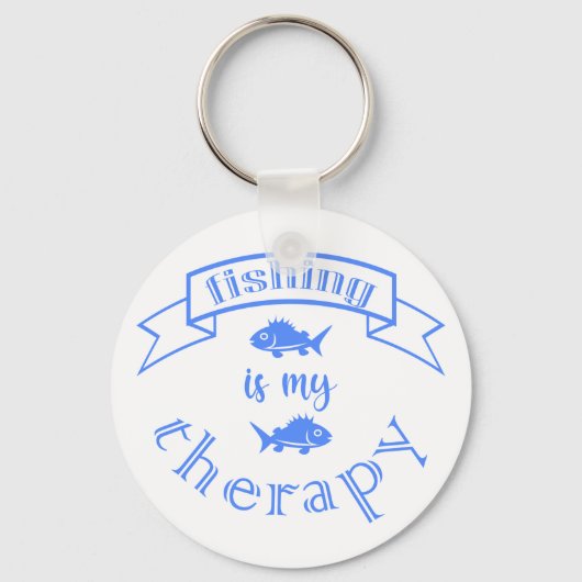 Porte-clés Bannière ruban La pêche est ma thérapie (Recto)