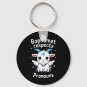 Porte-clés Baphomet transgenre Respecte Pronouns Trans Pride (Recto)