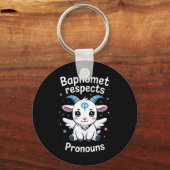 Porte-clés Baphomet transgenre Respecte Pronouns Trans Pride (Recto)