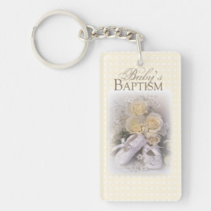 Porte-clés Baptême de Bébé Neutre , Nom Personnalisable,