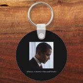 Porte-clés BARAC OBAMA Une photo vaut mille mots (Recto)