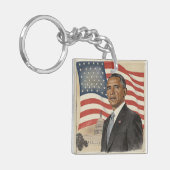Porte-clés Barack Obama in front of American Flag and Capitol (Devant gauche)