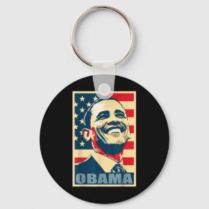 Porte-clés Barack Obama Président 44 Drapeau Américain Bonne
