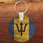 Porte-clés Barbade Flag on Old Wood Grain (Recto)