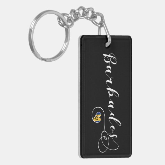 Porte-clés Barbados Heart Flag, Barbadien (Devant gauche)