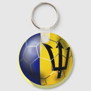 Porte-clés Barbados soccer football ball Bajan flag