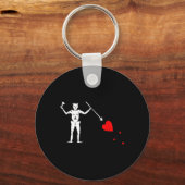 Porte-clés Barbe noire Jolly roger Drapeau Pirate Squelette H (Recto)