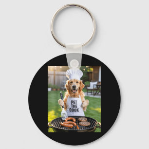 Porte-clés Barbecue Bbq Hommes Caressez Le Chien Cuisinier Pa